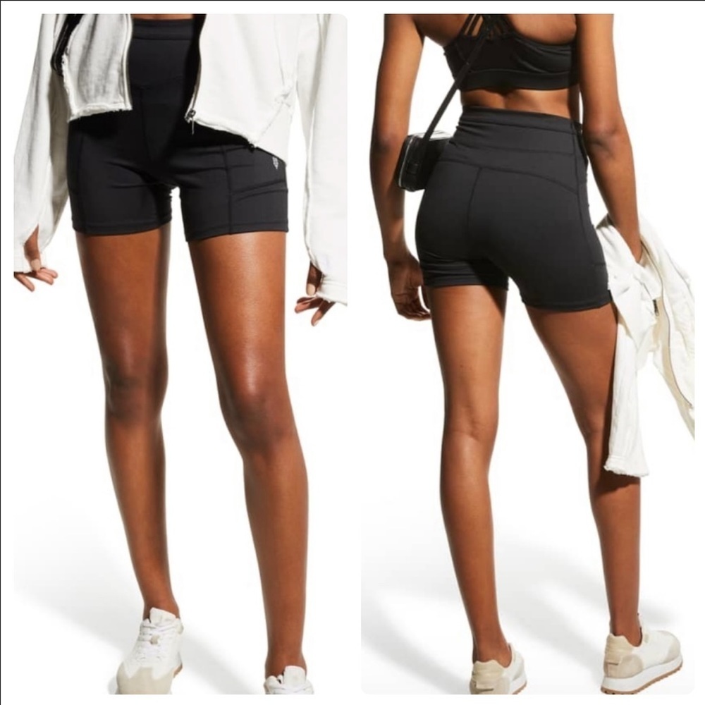 NWT Free People‎ Odessa Bike Shorts in Black Size XS - Picture 2 of 10